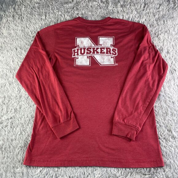 Nebraska Cornhuskers Shirt Mens Medium Red Black White Long Sleeve Tee - Picture 4 of 8
